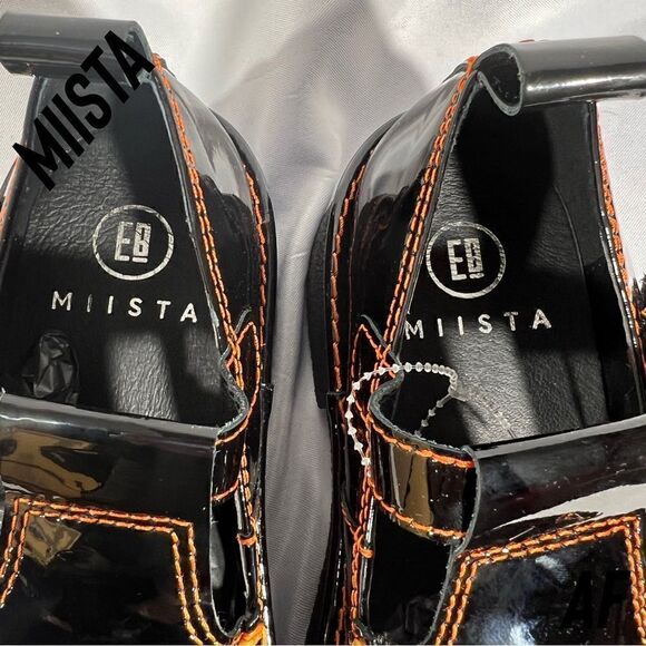 MIISTA CATHY PLATFORM MARY JANE LOAFERS BLACK PATENT LEATHER NEW SIZE 38 - Picture 7 of 10